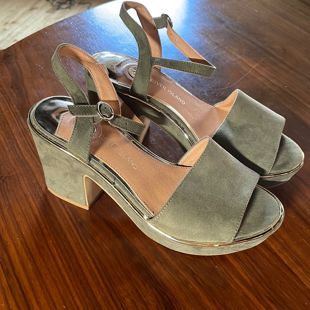 River Island Green platform sandals